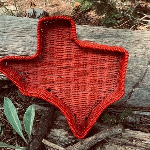Vintage Red Texas State Shaped Basket